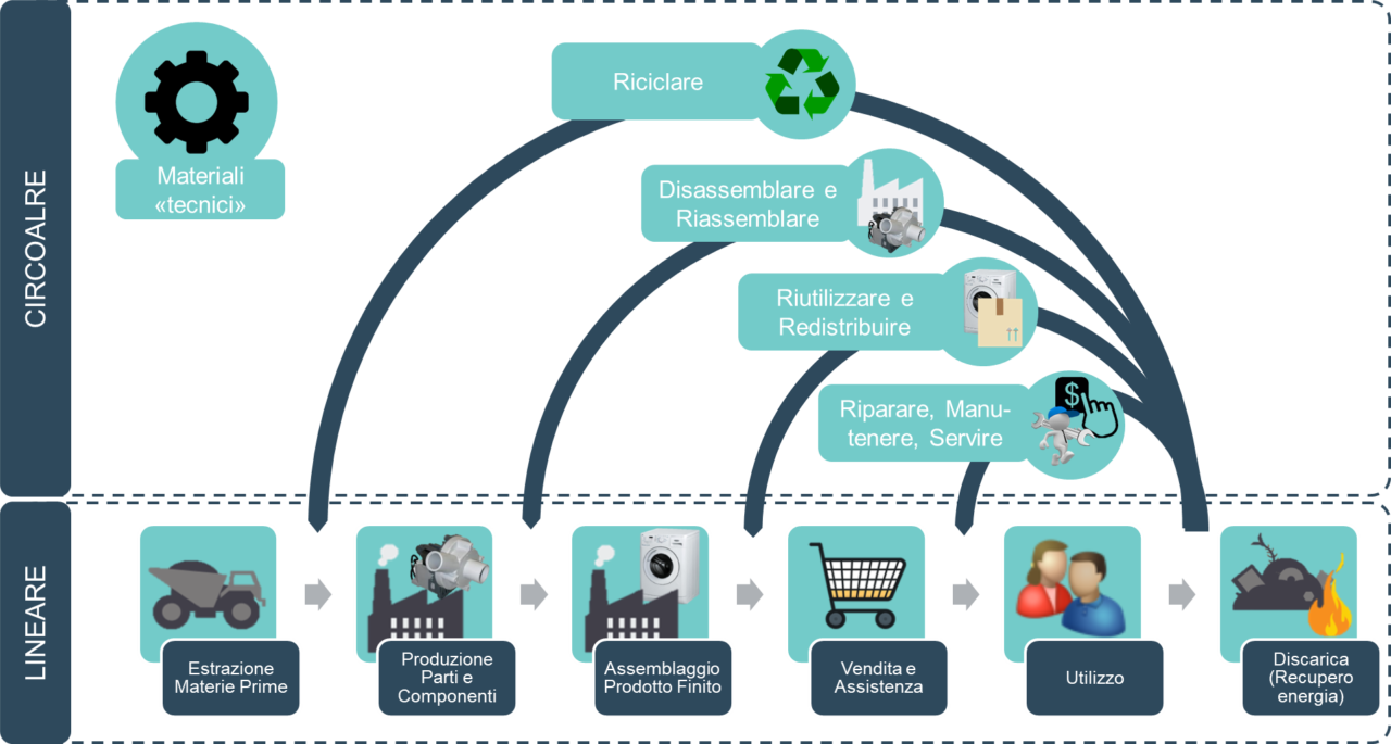 confornto economia circolare e lineare