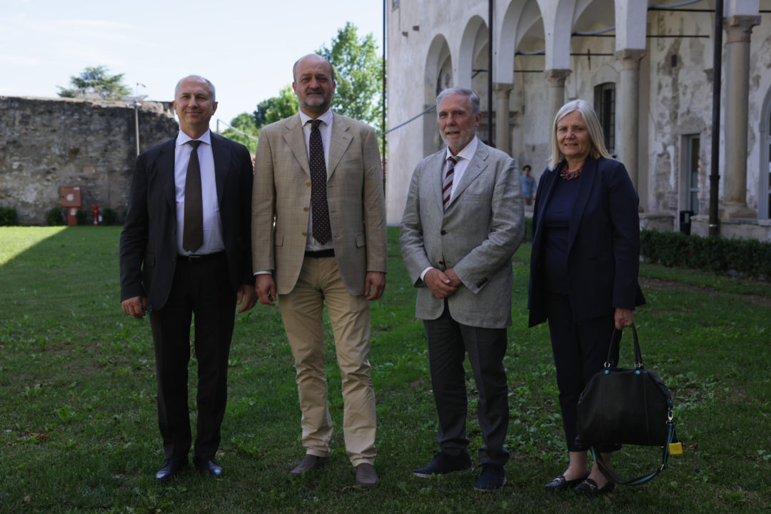 Da sinistra a destra: Maurizio Tira UniBs; Sergio Cavalieri UniBg; Gian Carlo Avanzi UPO; Alessandra Petrucci UniFi